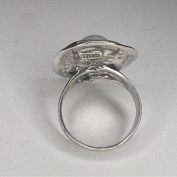 Silpada Sterling Silver Pearl Lily Ring, Size 7.5 - Picture 4 of 6